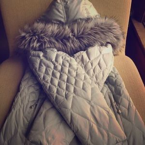 Eddie Bauer Women Down Coat 550 Fill Silver Small